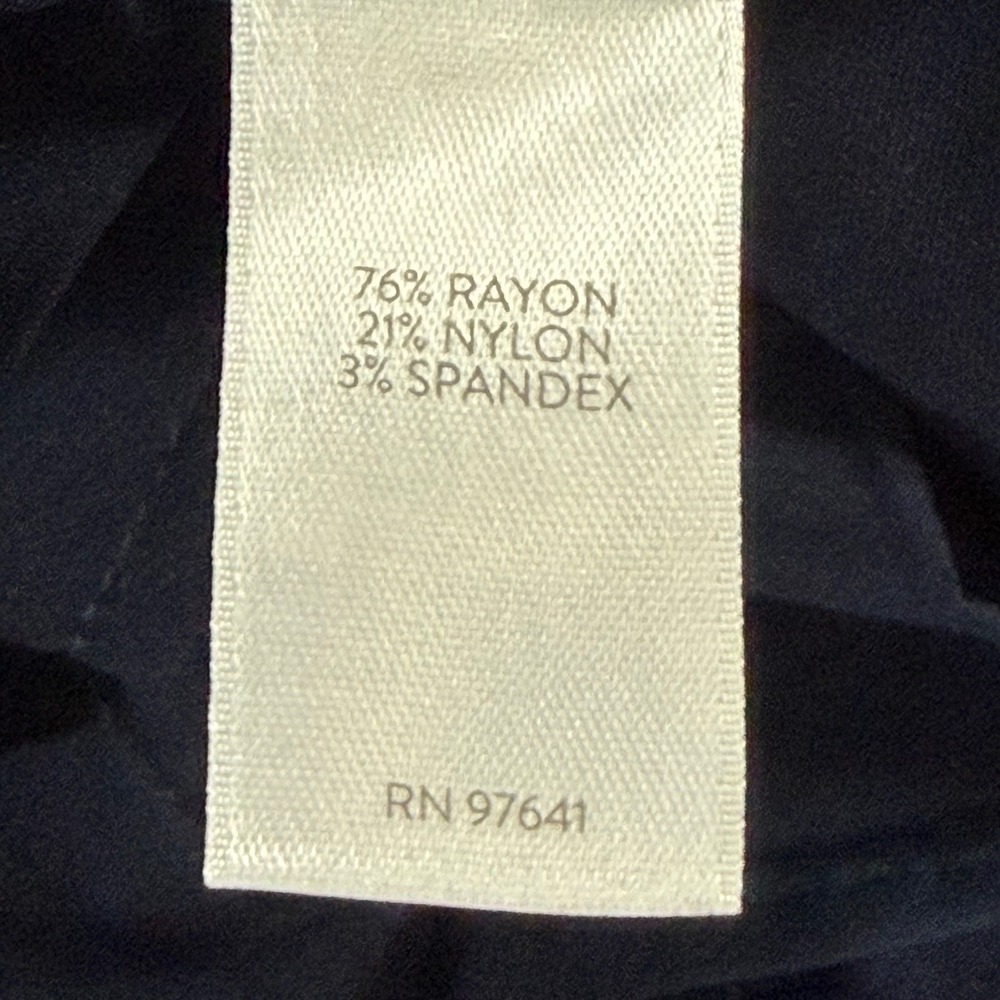 J. Jill Wearever Collection Refined Woven Trousers Navy Blue Straight Leg Size 8 - Picture 6 of 9